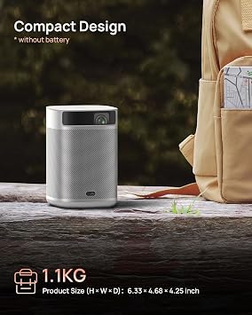 XGIMI MoGo 2 Portable Projector, Mini Projector with Wifi and Bluetooth, 400 ISO Lumens Movie Projector, Android TV 11.0, 2X8W Speakers, Auto Focus, Object Avoidance, and Screen Adaption