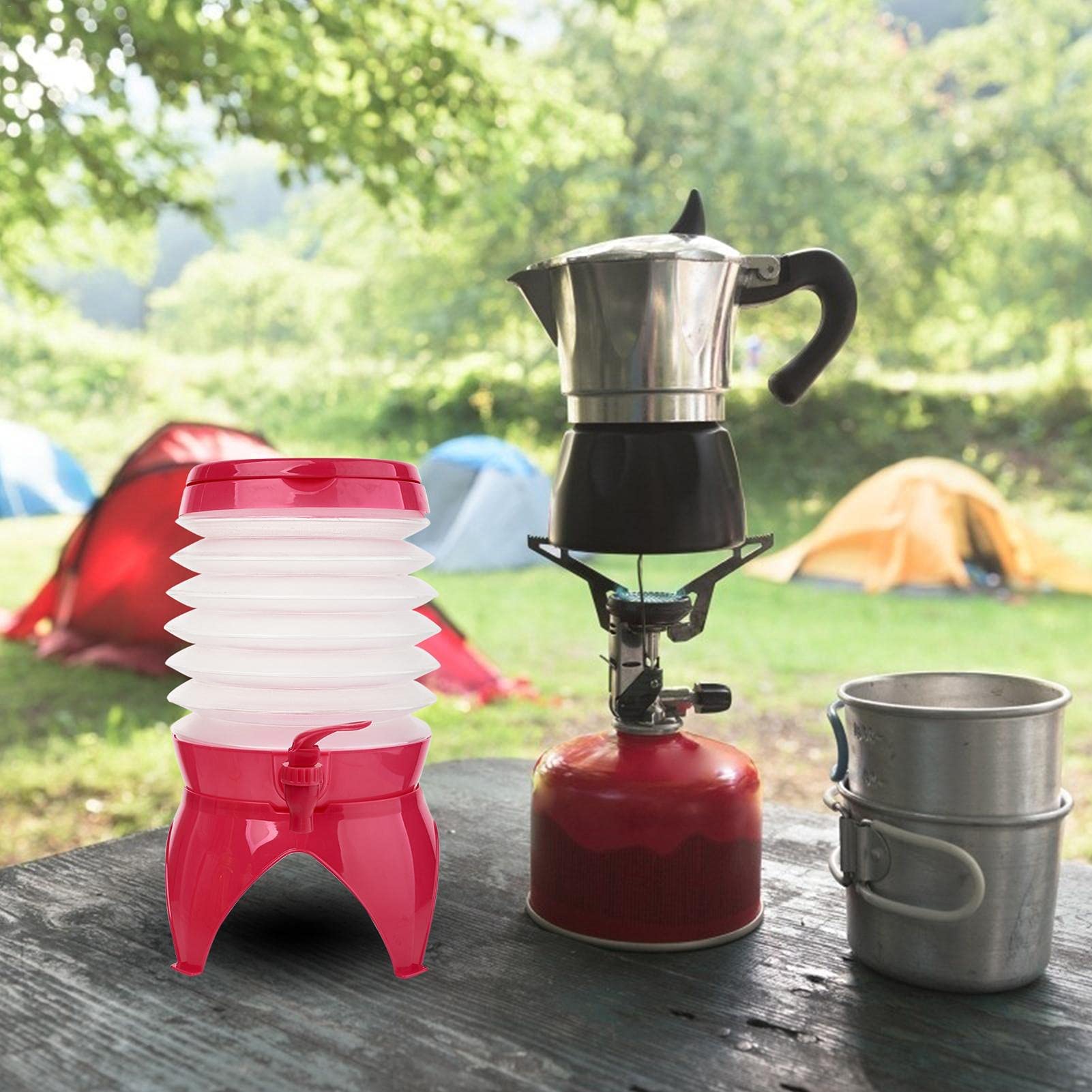 Distributeur De Boissons Pliable 5,5 L Avec Robinet - Réservoir D'eau Portable Pour Camping, Pique-nique, Extérieur - 5