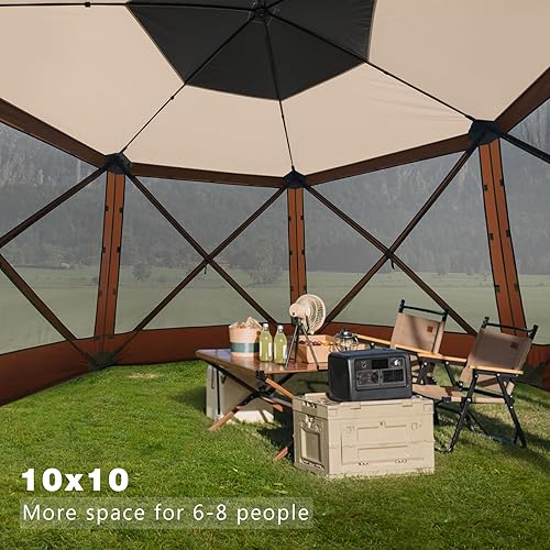 Miniatura 8 de MASTERCANOPY Tienda de campaña desplegable de 10 x 10 pies, casa de pantalla instantánea con red, ajuste rápido, refugio de toldo al aire libre con