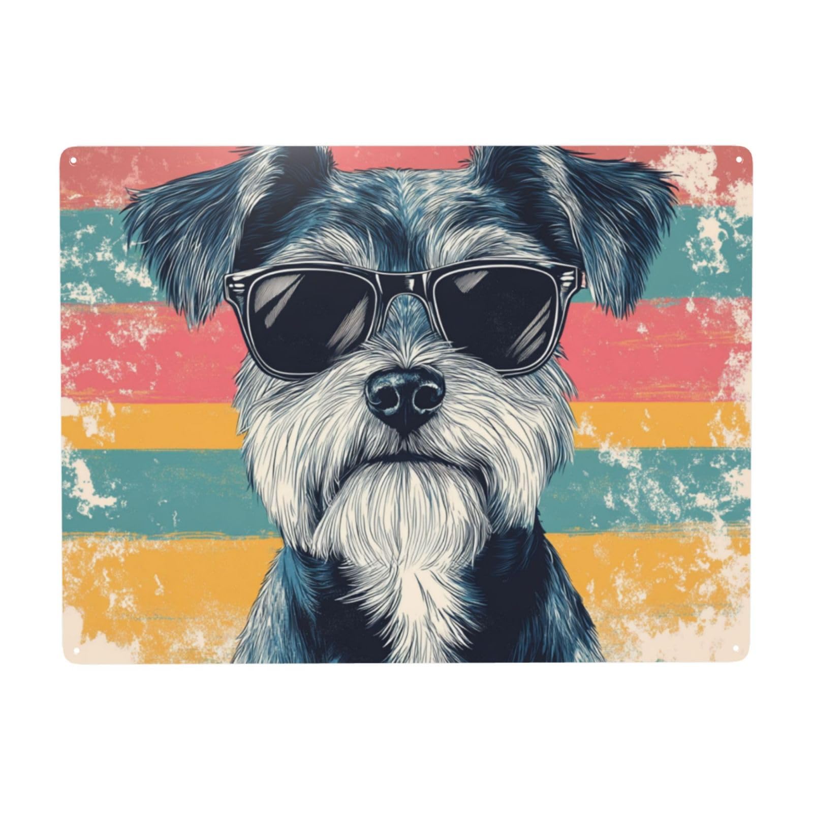 CDSASHCA Miniature schnauzer Metal signs,artistic poster plaque,Tin sign decor Wall Art,for living room,Patio,cafe,office,farm,Unique home decorative