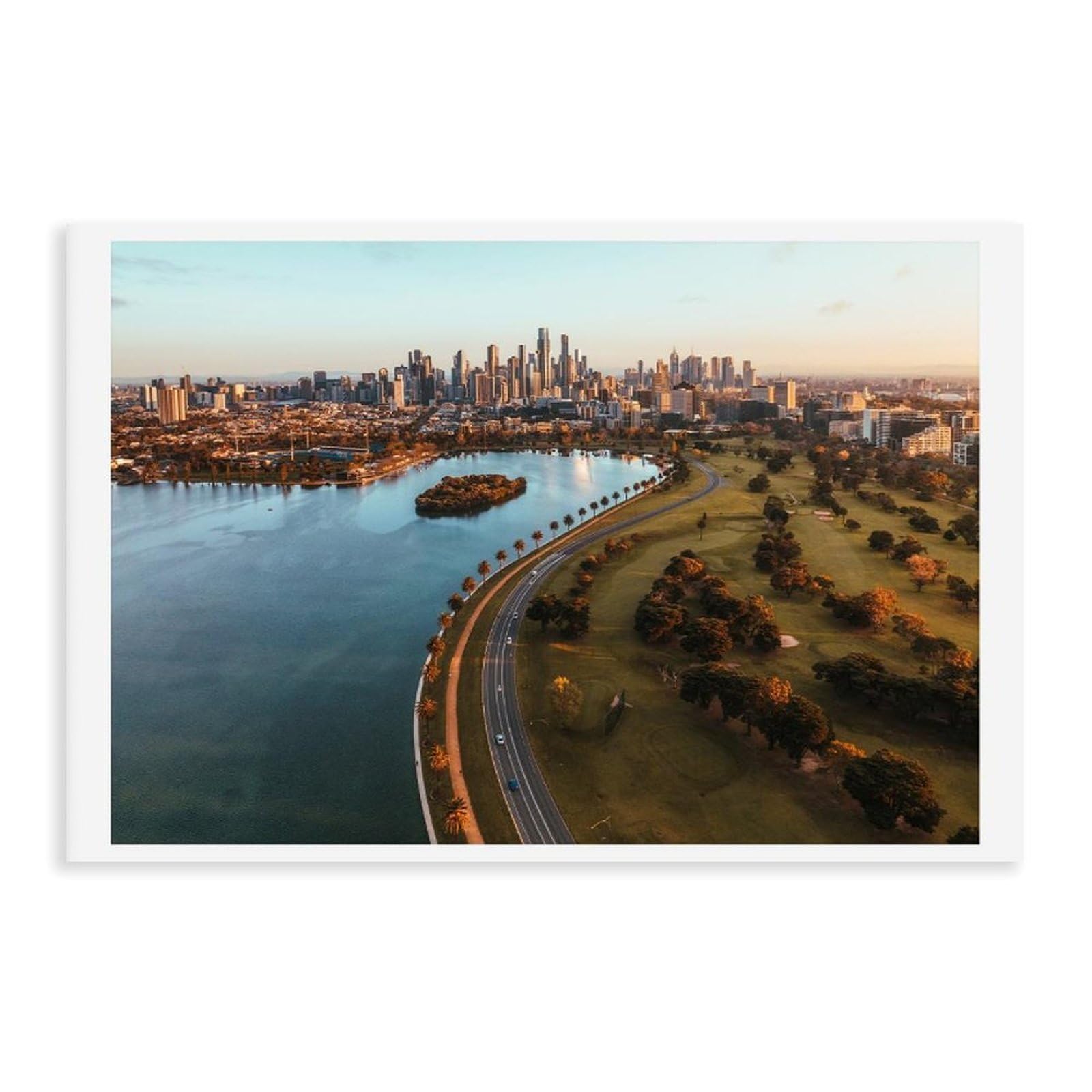 HEYANM Melbourne Skyline Print Albert Park F1 Circuit Australia Canvas Poster Wall Art Paintings for Living Room Bedroom Decoration Unframe 24x36inch
