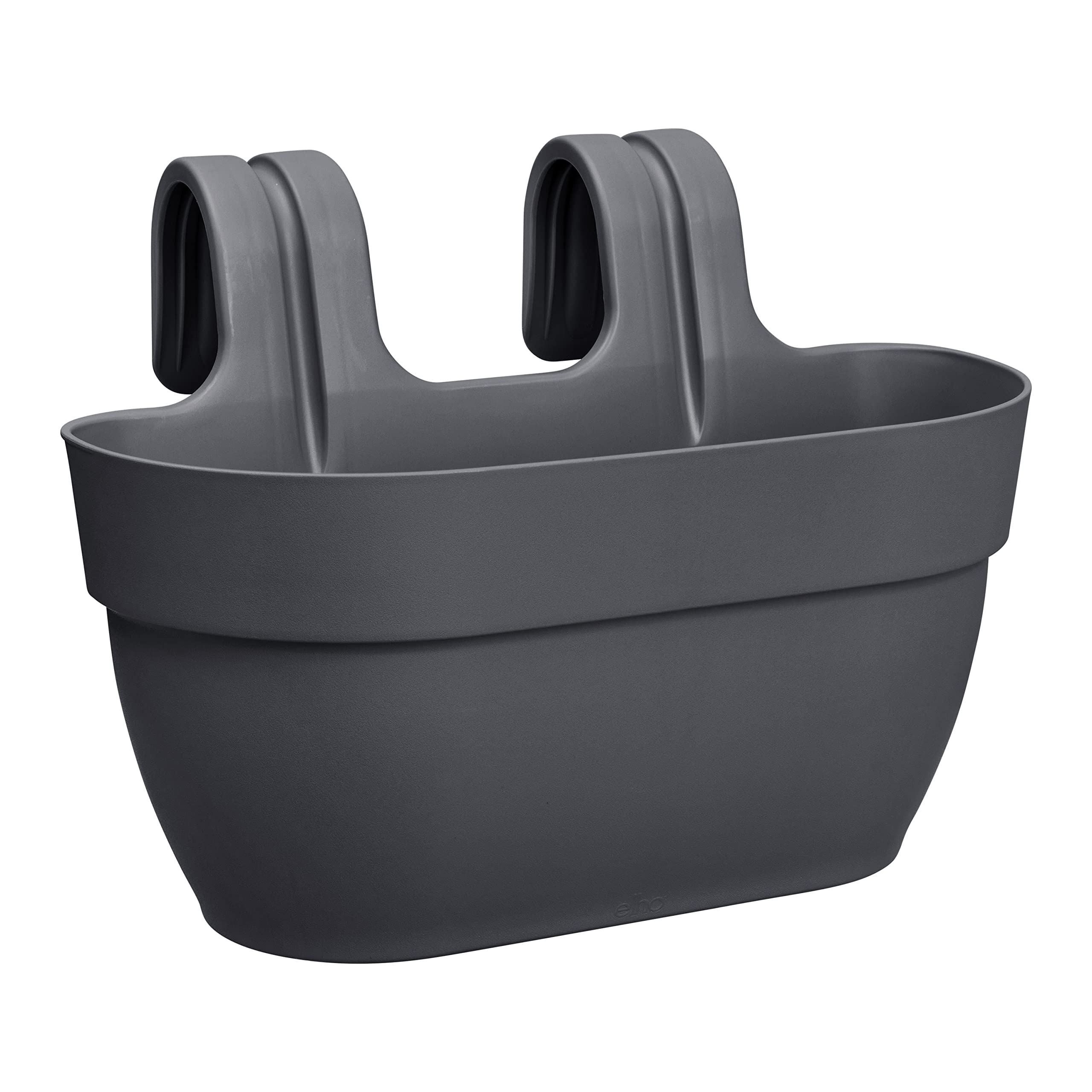 Muddy Hands Anthracite Hanging Planter Outdoor Garden Fence Balcony Rail Railing Flower Herb Trough Plant Pot (Medium, )