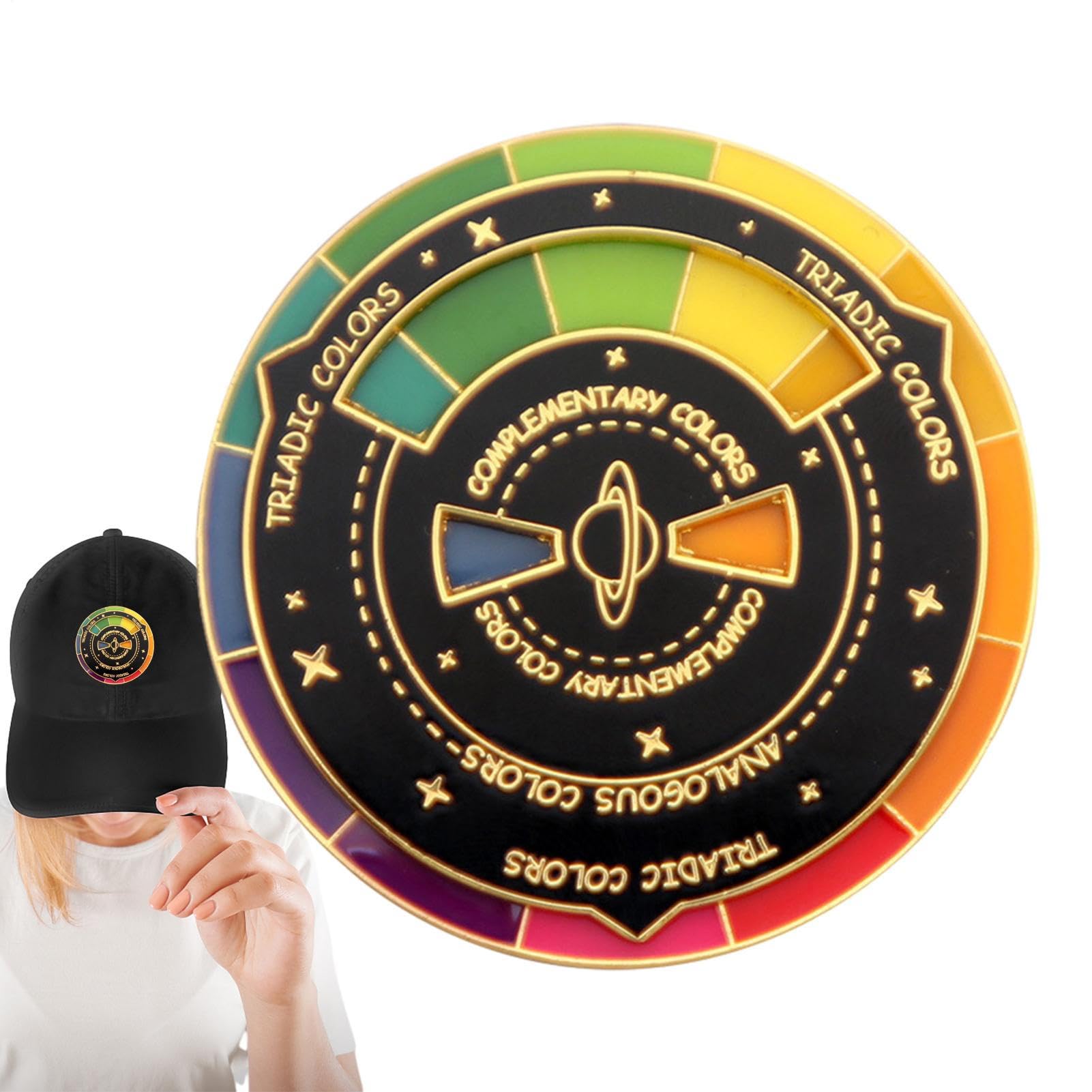 Color Wheel Enamel Pin - Alloy 5cm Rotating Enamel Badge |Color Wheel Ẃheel Pin For Party Activities Suits, Bags, Hats And More Badge With Rotating Ẁheel.