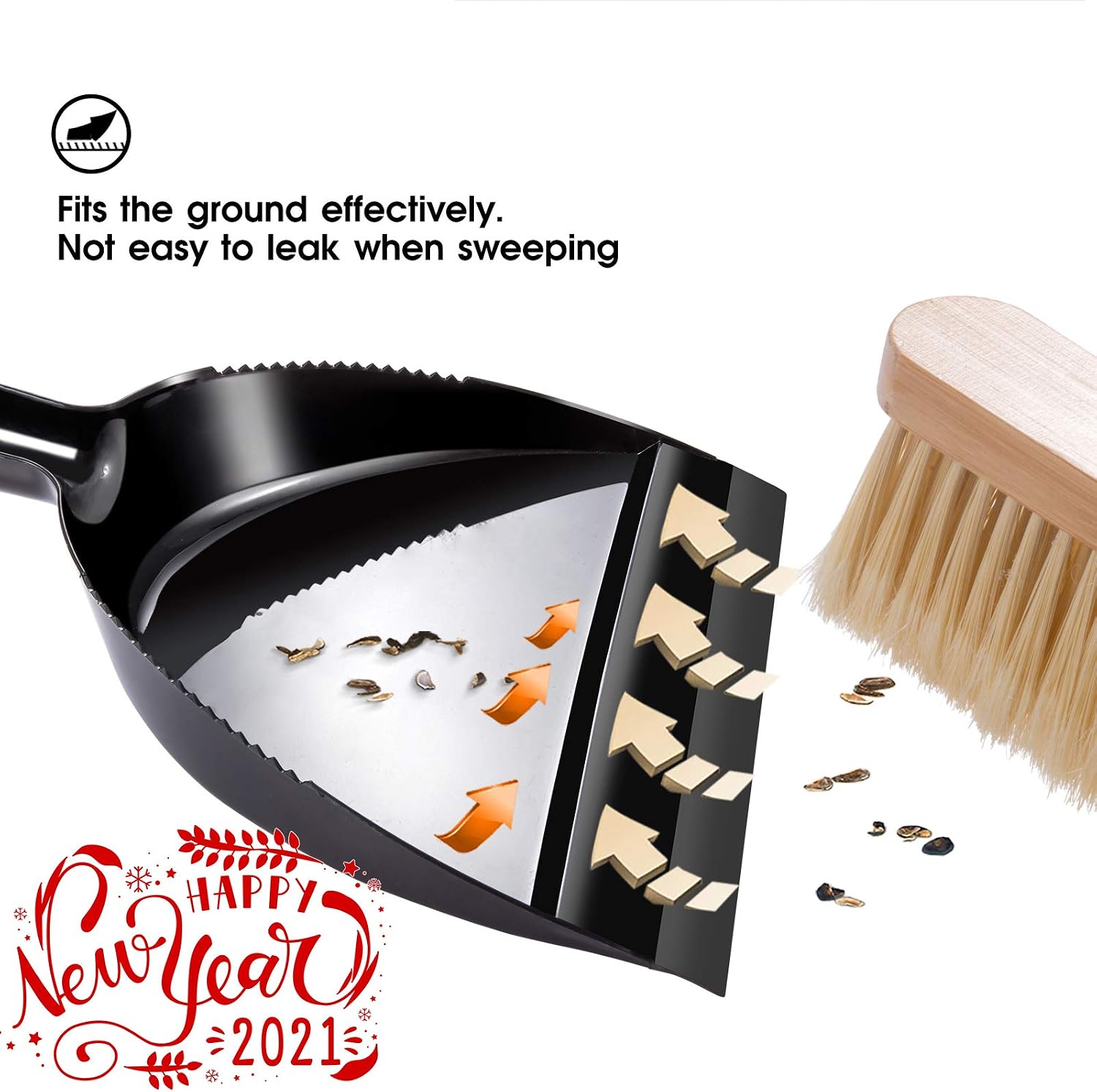 MASTERTOP Dustpan and Brush Set - 3 Pack Small Broom and Dustpan Set, Bamboo Handle Whisk Broom, Soft Dust Brush Quick Clean Up for Pet House, Sofa, Desk, Bed, Car Trunk, Seats