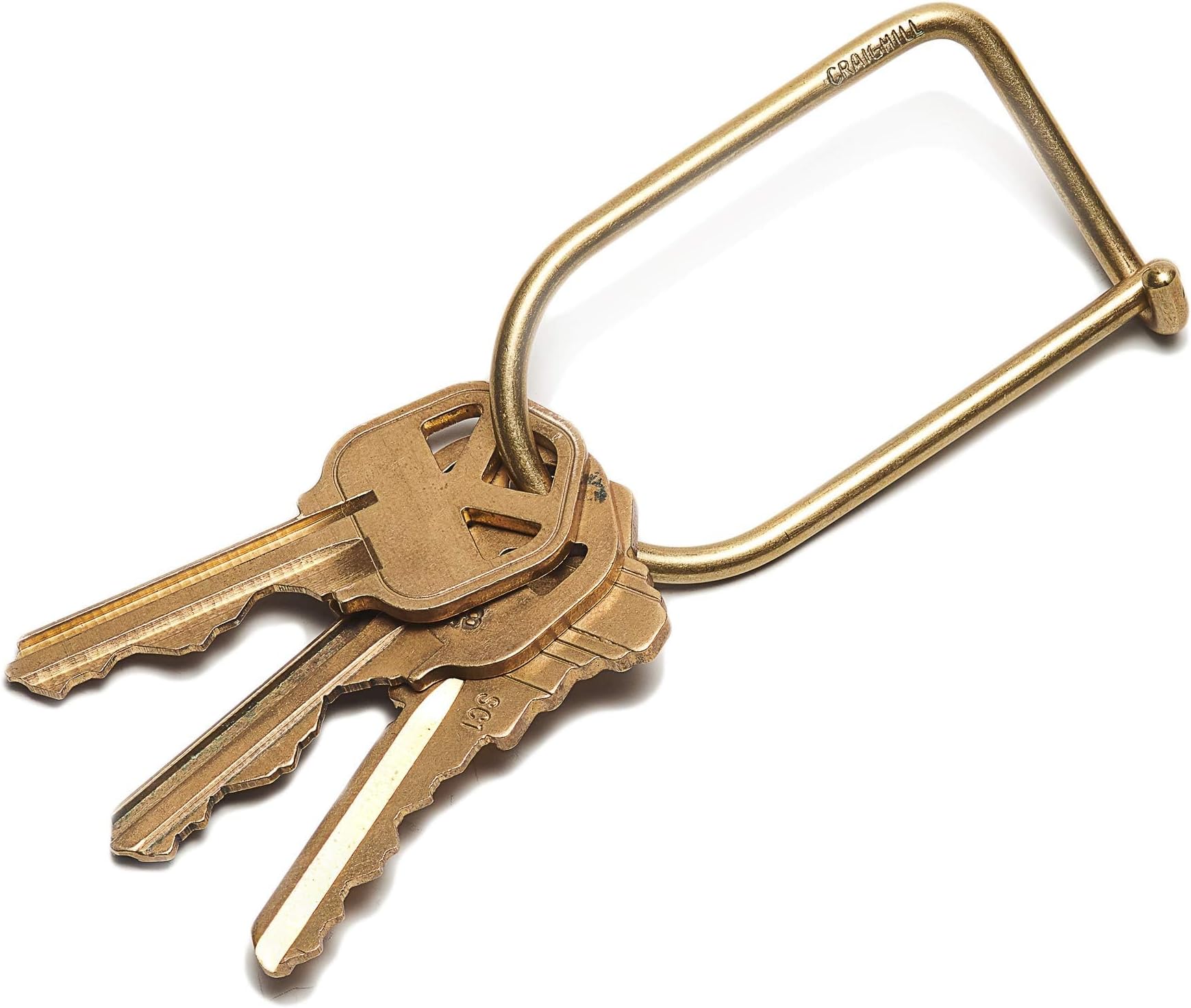 Craighill Wilson Titanium Keyring - 2” Carabiner Keychain Clip, Modern Minimalist Key Ring for Car Keys, Heavy Duty, Lightweight, D Ring Key Organizer
