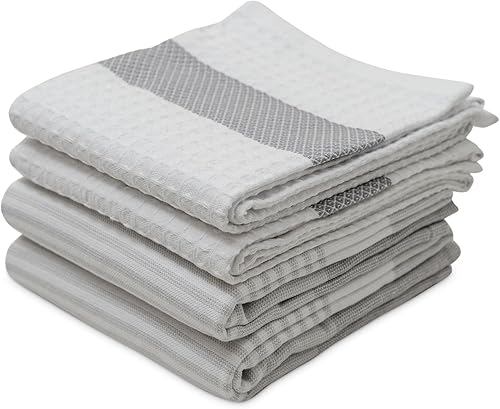 MyPillow Paquete de 4 paños de cocina, color negro