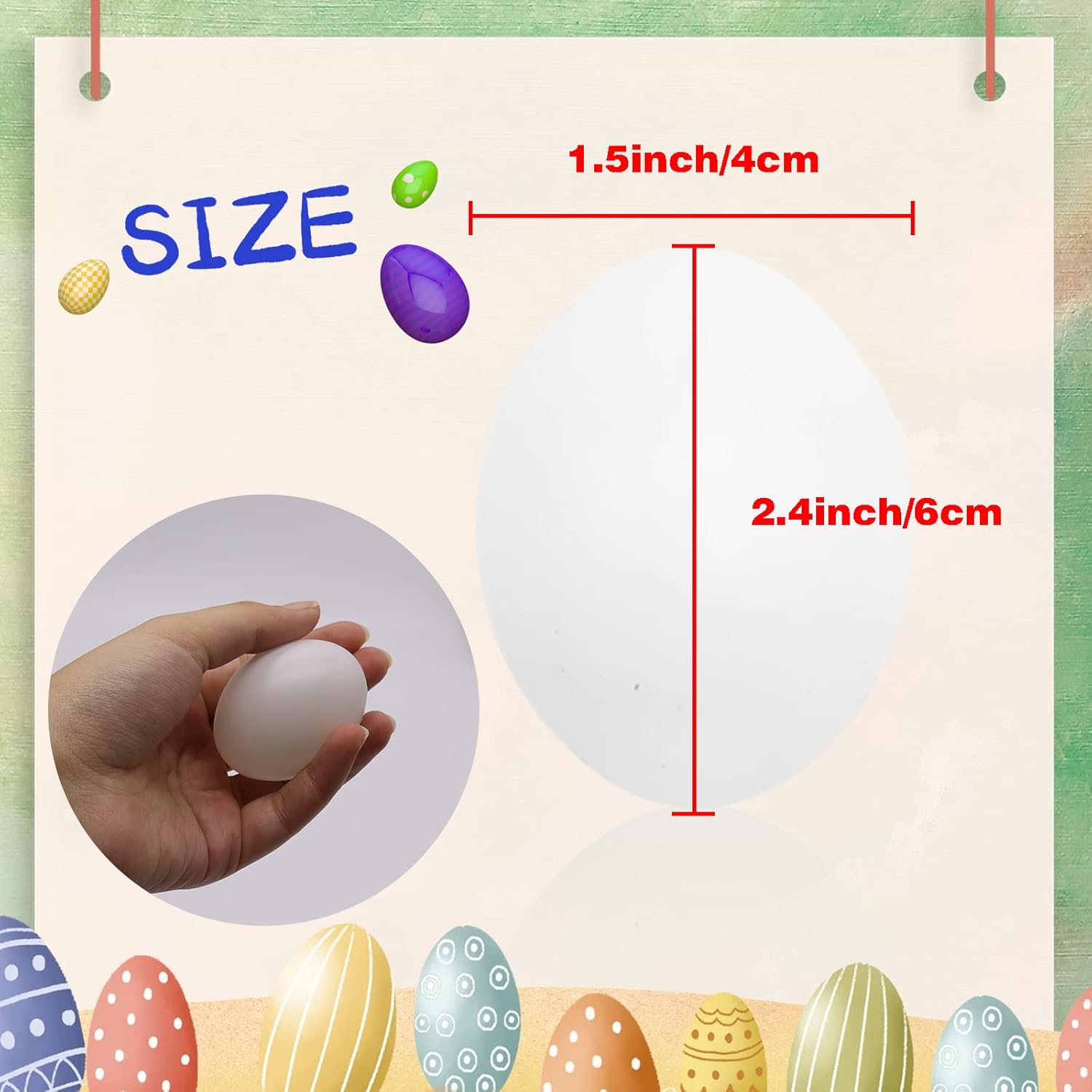 30 Pcs Plastic White Fake Eggs,Easter Eggs,Realistic White Eggs,Faux Fake Egg for DIY Crafts,Painting,Party,Home Decor,Kids,Kitchen