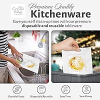 Vista 5 de 60 piezas de platos desechables cuadrados de plástico blanco, platos premium de alta resistencia, 30 platos para cena y 30 platos para ensalada