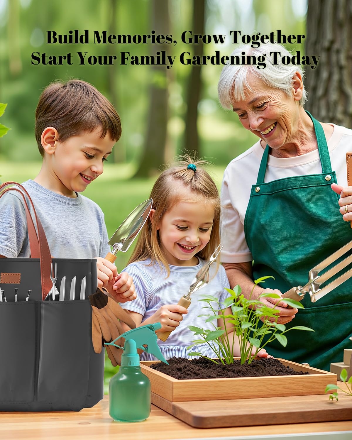 Regalos de jardinería para mujeres, herramientas de jardín, herramientas de jardín, color negro