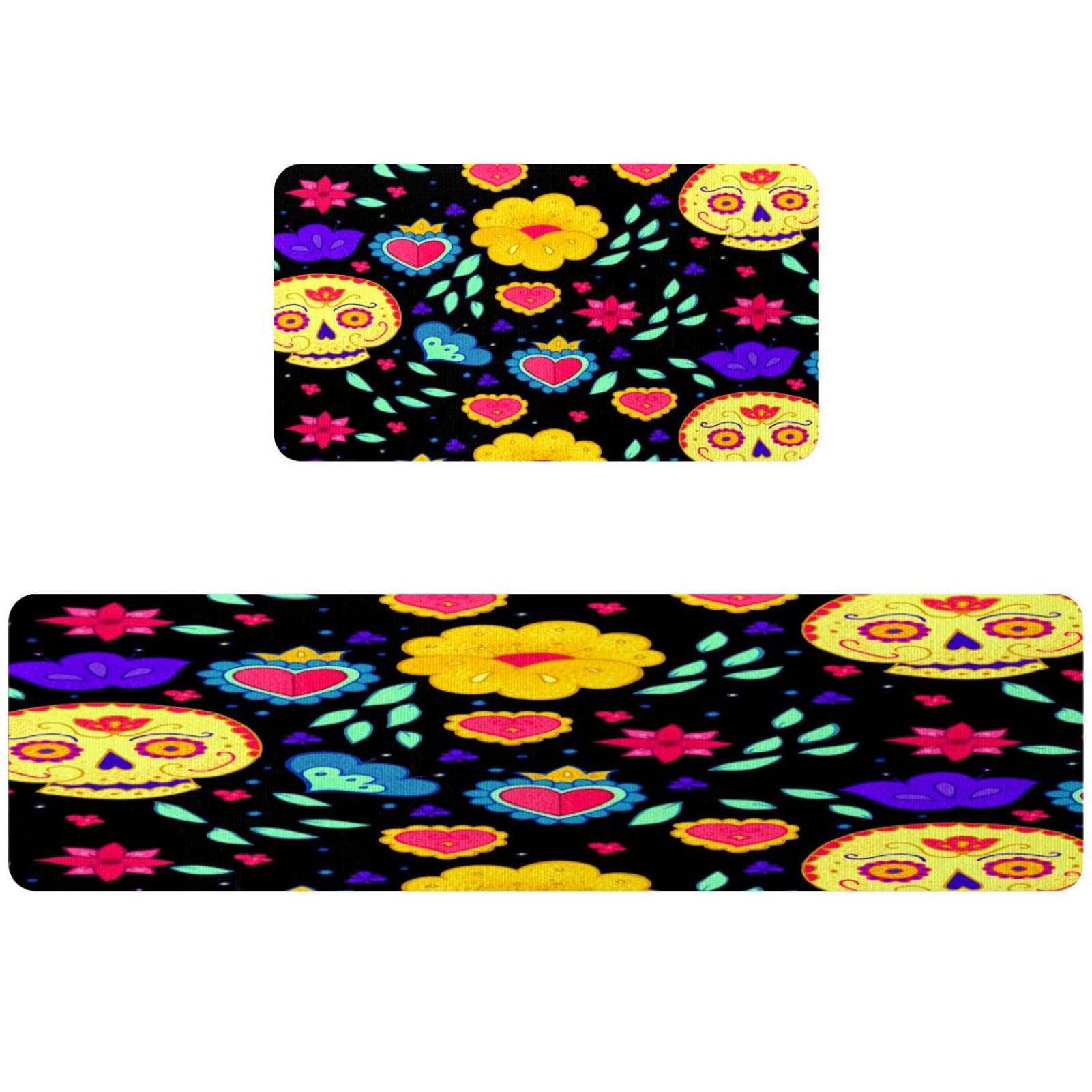 Alfombrillas de cocina para evitar resbalones tapetes absorbentes mexicanos de diseño