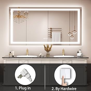CLORE + Relux All-in-one【White】 Amazon.com: ODDSAN 66x36 LED Lighted Mirror for Bathroom
