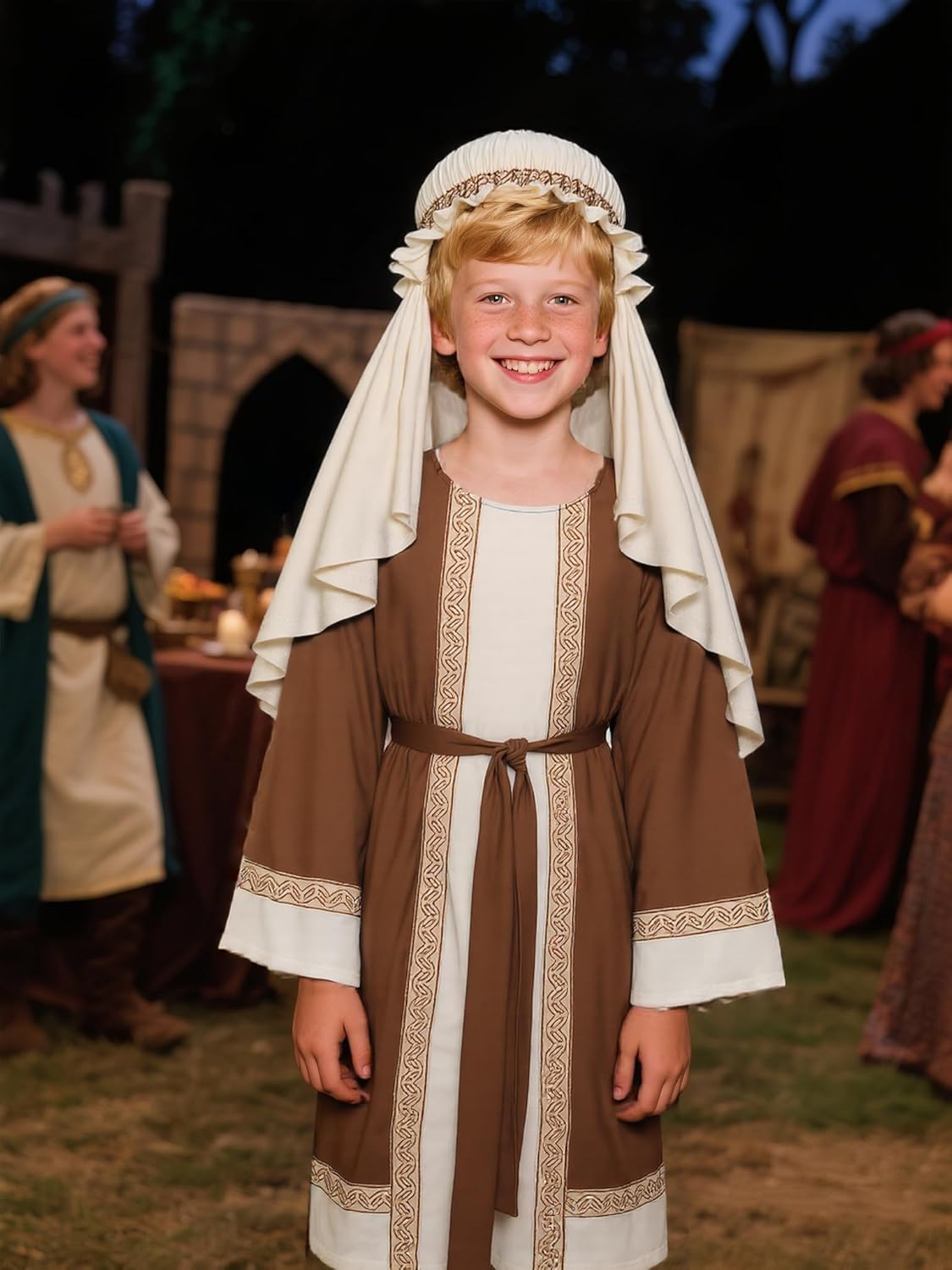 Colorful House Joseph Costume Kids Biblical Nativity Costumes 4 Pcs Set for Bible Themed Parties and More