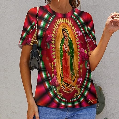 Miniatura 8 de Our Lady of Guadalupe Virgin Mary Women Full Print T-Shirt