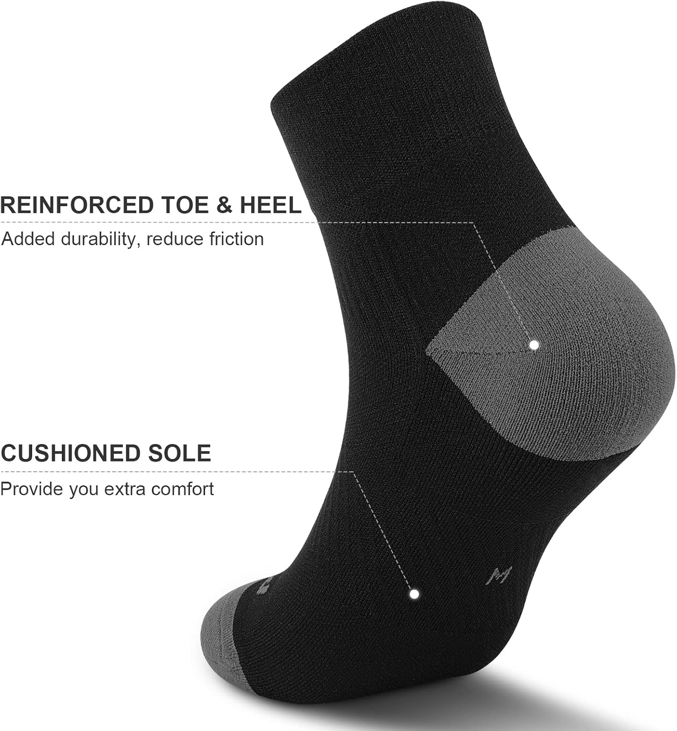 PAPLUS Ankle Compression Socks for Women 6 Pairs, Running Athletic Socks with Arch Support,Plantar Fasciitis Socks - Image 6