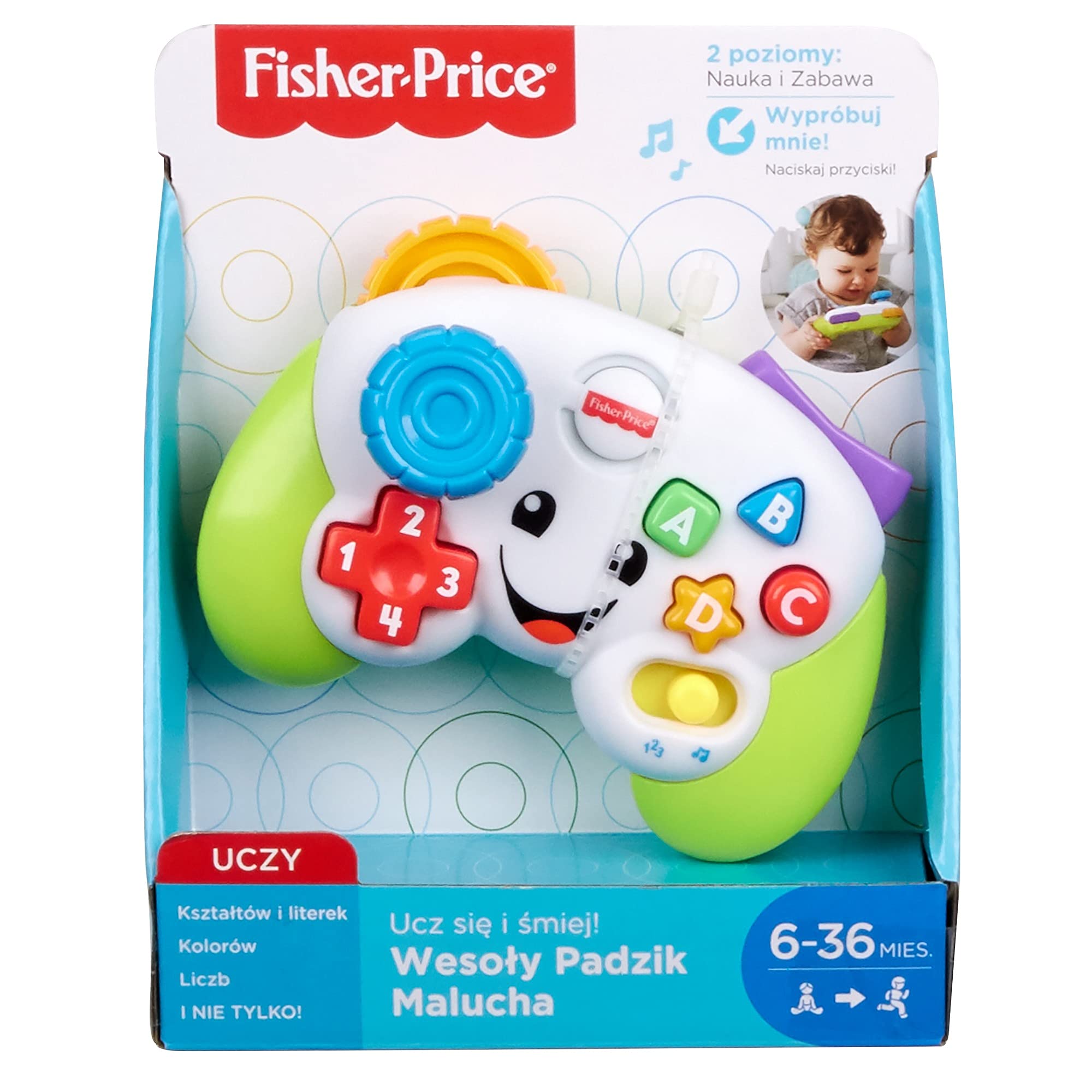 Fisher-Price „Ucz się i śmiej!” Wesoły Padzik Malucha – Teraz nawet najmłodsi gracze mogą przejąć kontrolę nad nauką dzięki tej interaktywnej zabawce, która uczy liczb, kolorów, FWG20