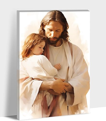 Vista 70 de Arte de pared de Jesús y el niño, póster minimalista bohemio cristiano, lienzo para pared, imagen abstracta de Jesús, arte cristiano religioso Jesús