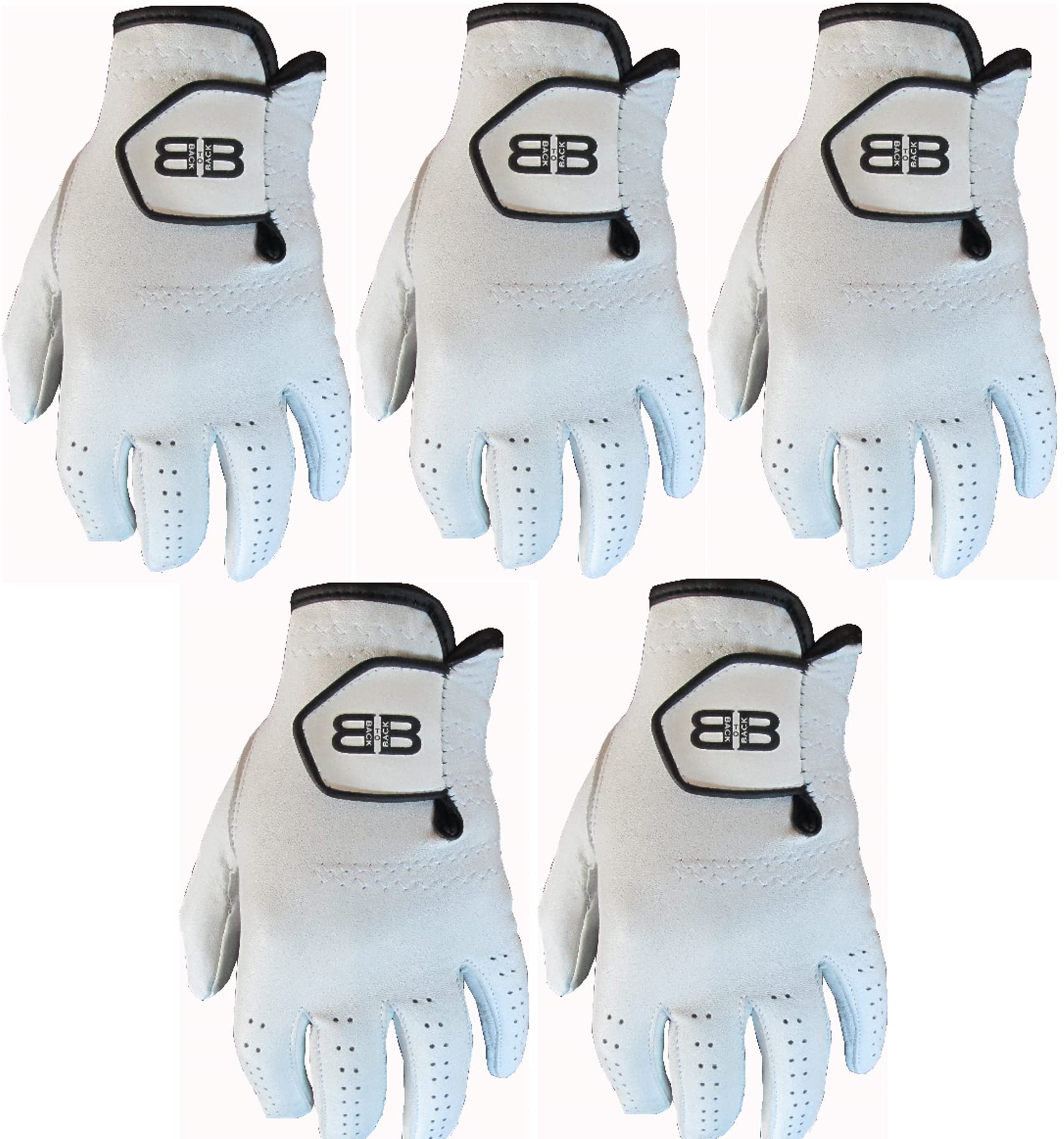 Back to Back 5 100% Cabretta Leather Players Golf Gloves 4 Men Gents (Med/Lge)