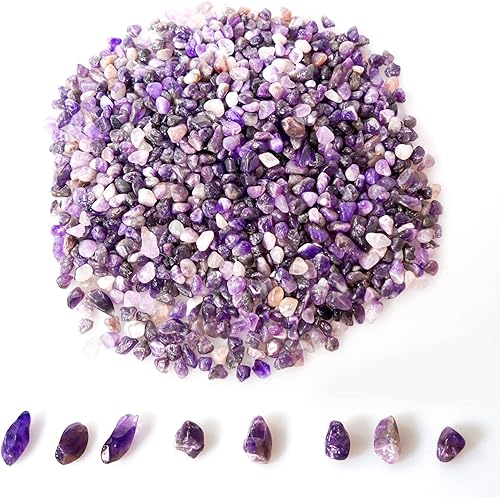 Miniatura 2 de gemshan Chips de amatista de 2 libras de cristal triturado natural a granel de 0.276 in a 0.354 in, piedra de cristal curativo para acuario, jarrón