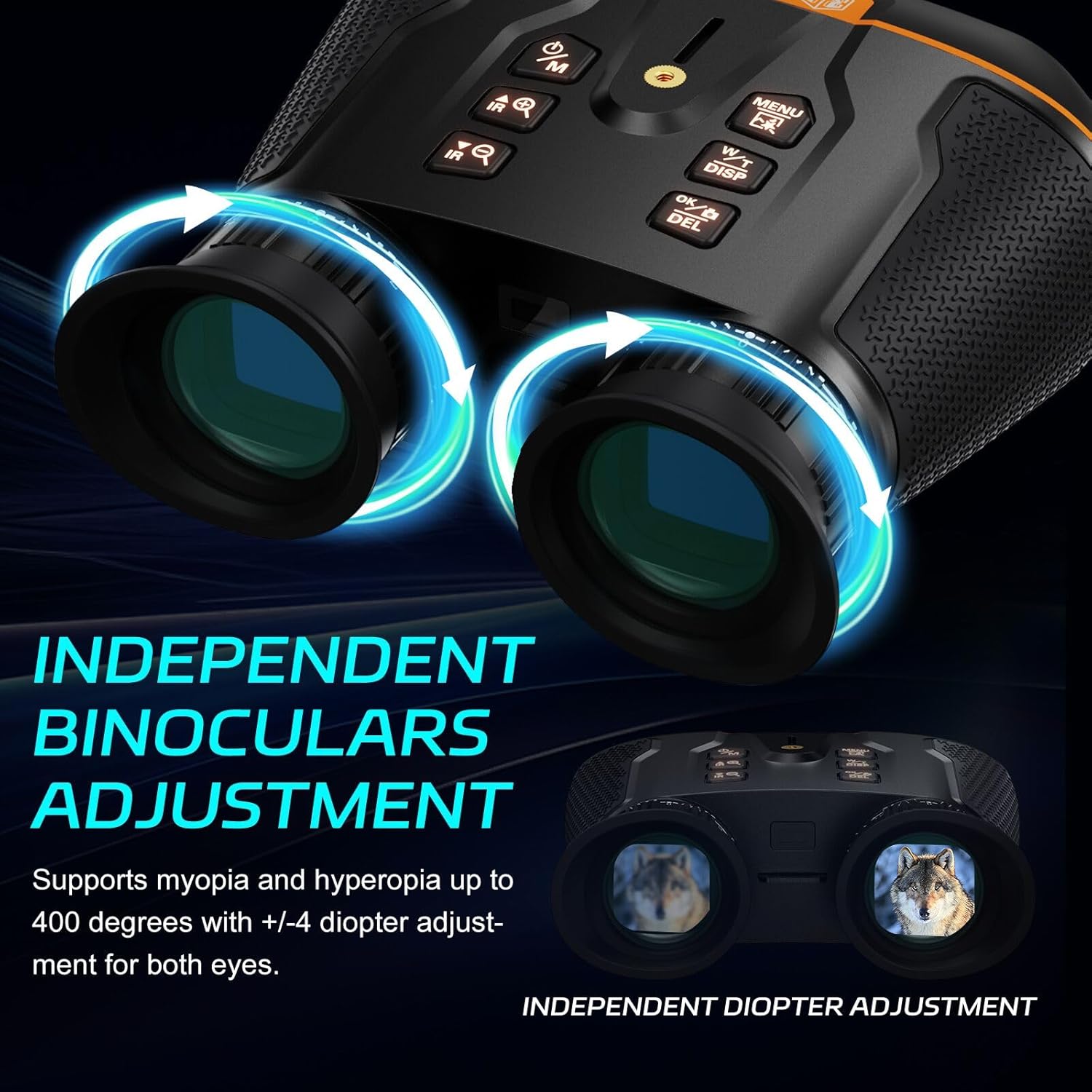 3D VR Night Vision Goggles - 4K Night Vision Binoculars,Wide FOV 58° 3600mAh Battery 8X Digital Zoom, 32GB Card to Save Photos and Videos for Camping,Security - Image 4