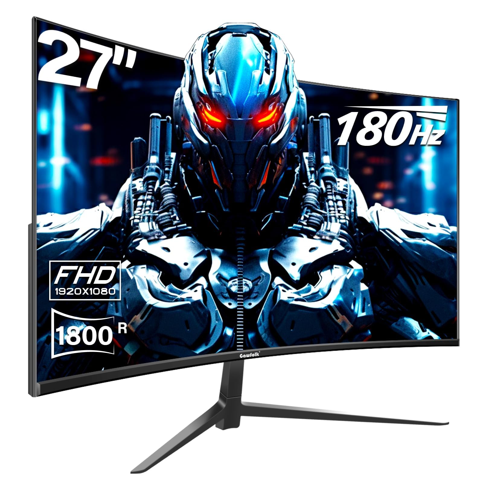27 inch Curved Gaming Monitor,144Hz/180Hz PC Monitor Full HD 1080P, Frameless 1800R Computer Display with FreeSync & Eye-Care Technology, Wall Mountable, DP, HDMI Port (Black)