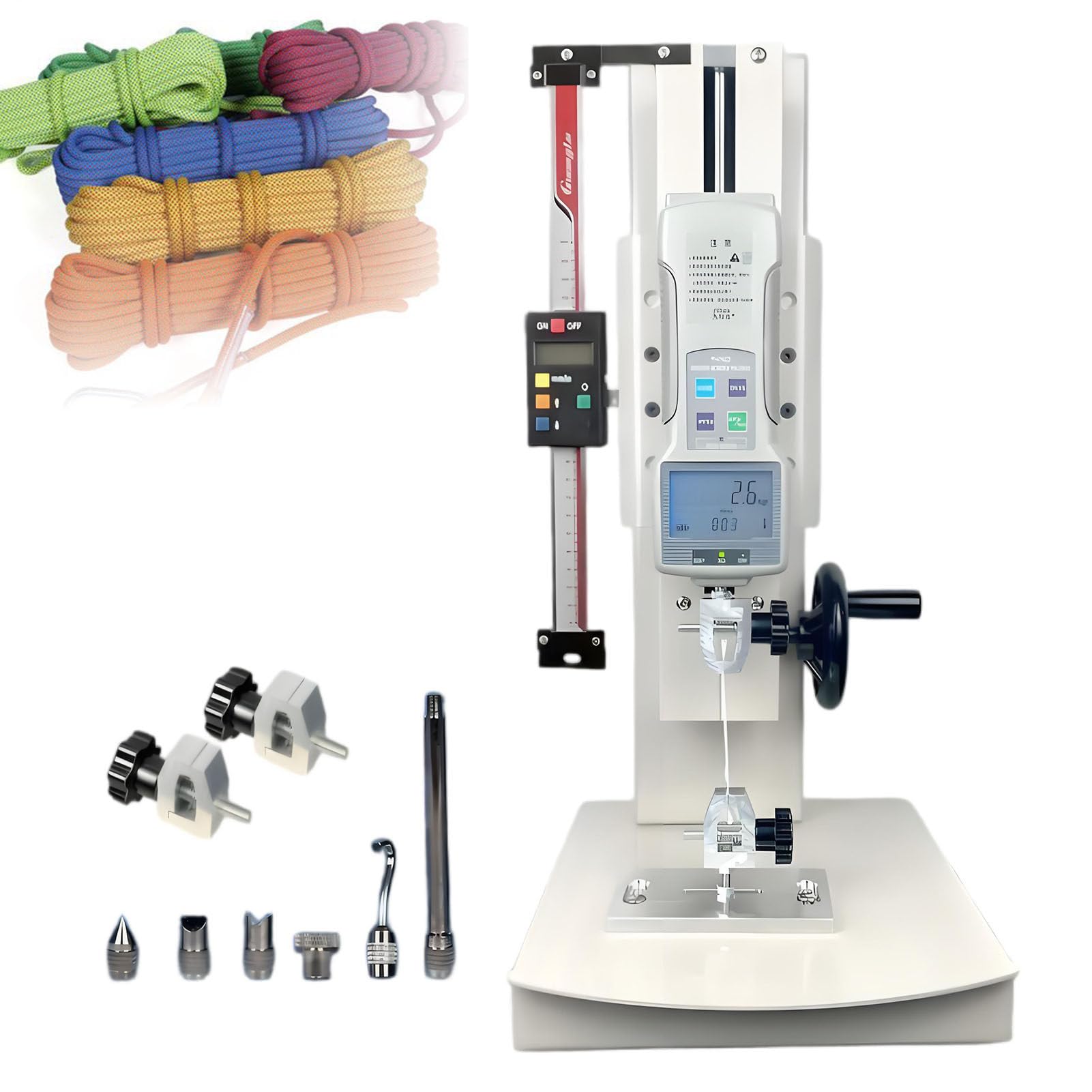 ExoticaBlend Tensile Compression Testing Machine, Digital Display Gauge Bracket, Screw Dynamometer Base Tester Widely Used WithRuler-20N