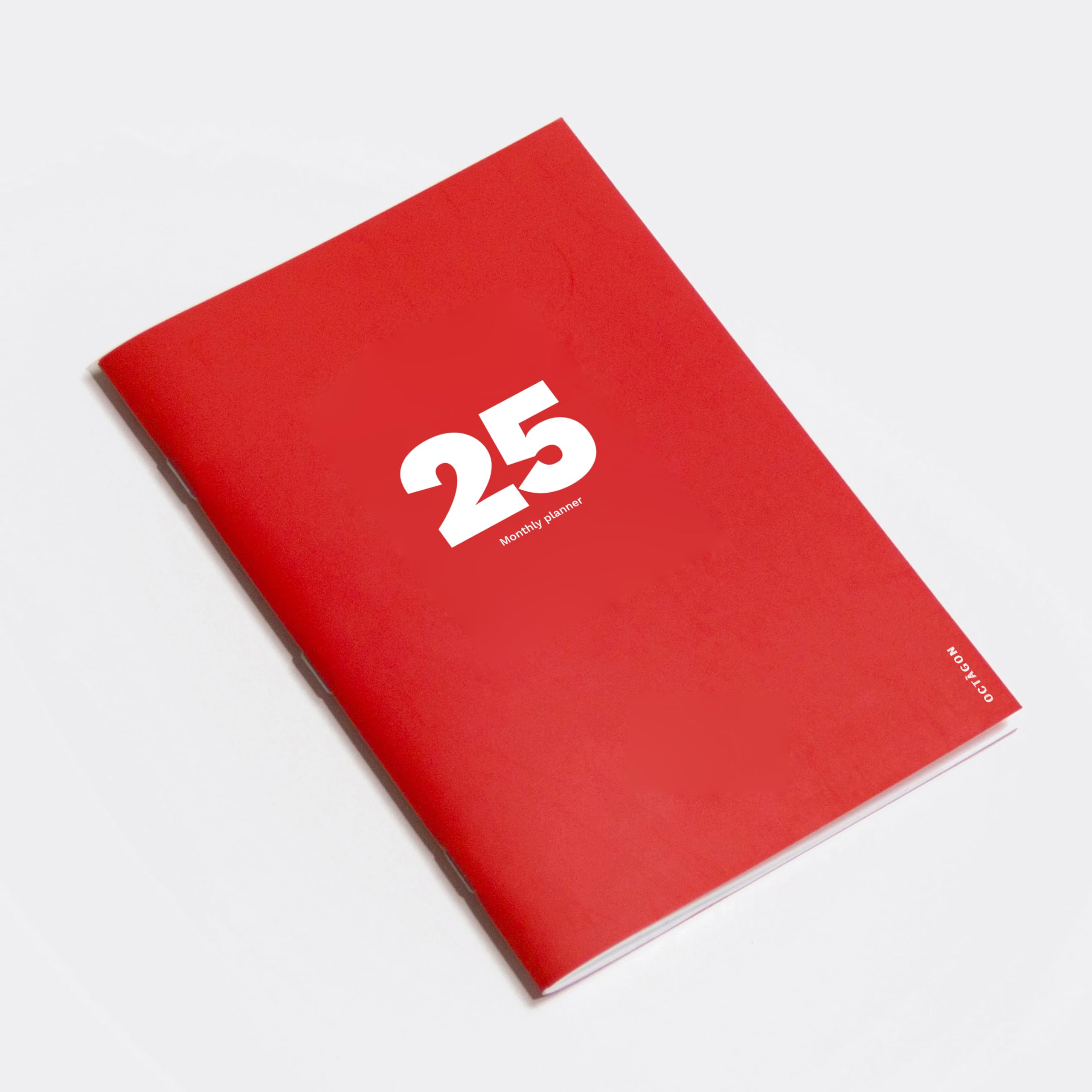 OCTÀGON DESIGN Grand Planificateur Mensuel 2025 – Format A4 Rouge – Couverture Souple – Janvier à Décembre 2025
