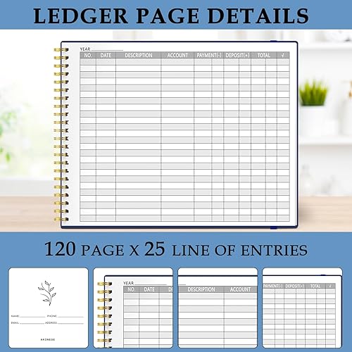 Miniatura 3 de Libro de contabilidad para pequeñas empresas y uso personal, cuaderno de contabilidad horizontal para contabilidad, libro de registro de ingresos y