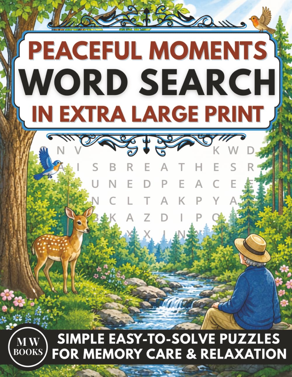 Peaceful Moments Word Search for Seniors With Dementia in Extra Large Print: Simple Easy to Solve Puzzles for Memory Care and Relaxation (Easy to Solve Puzzle Books for Adults With Dementia)