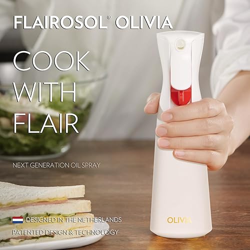 Miniatura 2 de FLAIROSOL OLIVIA Pulverizador de aceite de oliva para cocinar, botella de aerosol de aceite de oliva de vidrio de 200ml, aerosol de cocina continuo
