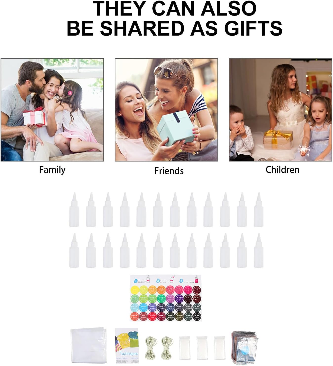 LIFKOME Colors Tie Dye Powder Kit for Clothing DIY Safe Permanent Dye Packets for Adults Multi-Fabric Use Including Cotton for Parties Summer Camps and Family Fun