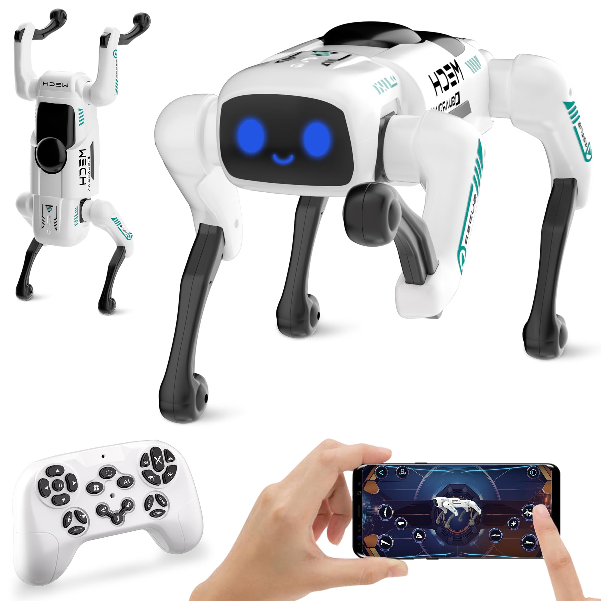 Smart Robot Dog for Kids, STEM Learning Robotic Pet with Remote &amp; APP Control, 30+ Actions, Programmable Toy, Gift for Boys Girls Age 6-12 (Compatible with iOS/Android)​