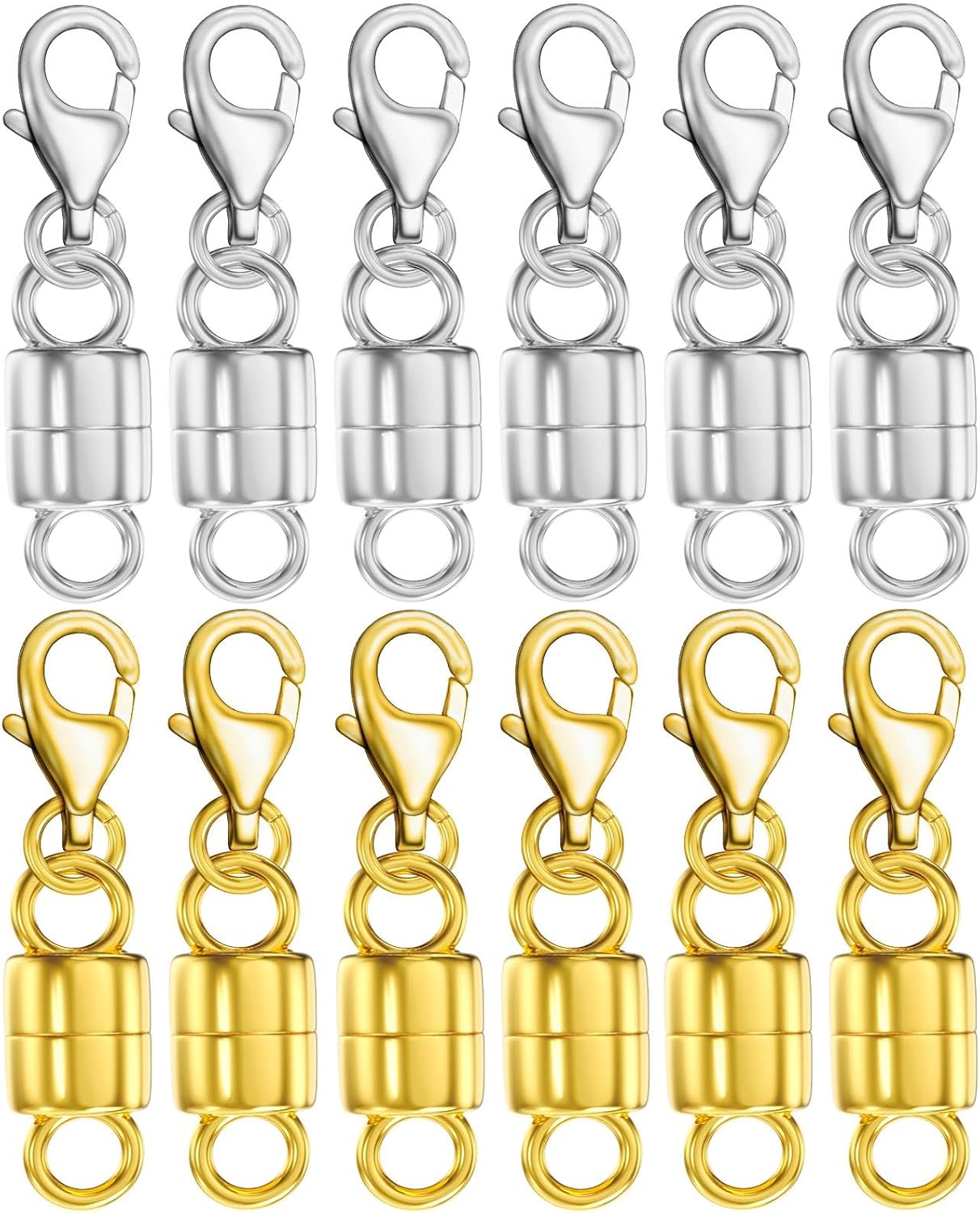 Dailyacc Lobster Magnetic Necklace Clasps and Closures Safety 14K Gold and Silver Jewelry Converters for Bracelets Chain Extender