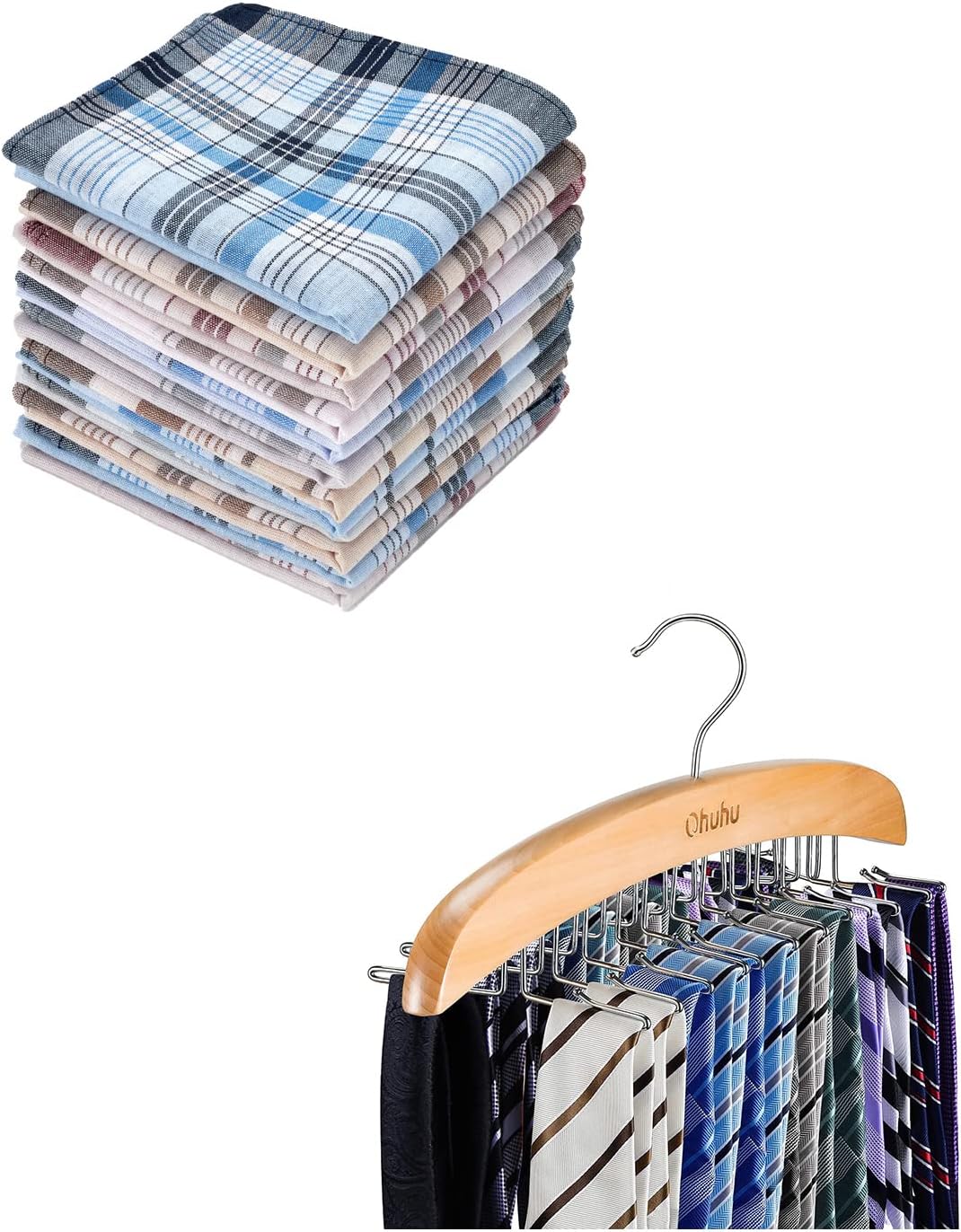 Amazon.com: Handkerchiefs Men Cotton, Ohuhu 12PCS Handkerchiefs+Tie ...