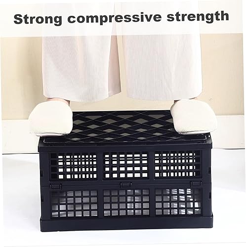 Miniatura 4 de KUYYFDS Cajón plegable de plástico plegable de 39 litros con asa apilable para leche, contenedor organizador para juguetes, alimentos, ropa,