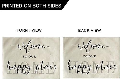 Miniatura 3 de Paquete de 4 manteles individuales para decoración del hogar, con citas inspiradoras, impermeables, resistentes al calor, lavables, antideslizantes,