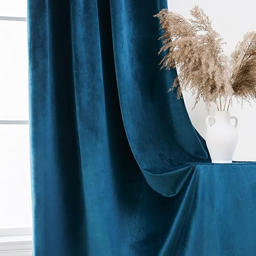 Miniatura 7 de Pleasant Boulevard - Cortinas de terciopelo blackout para decoración interior de habitaciones y ventanas grandes, elegantes, estilo con ojales, 2