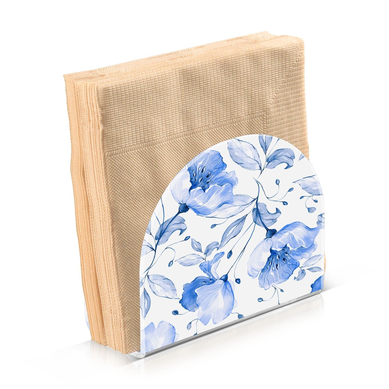 Seamless Spring Flowers Leaves Napkin Holder Acrylic for Kitchen Dining Table Napkins Paper Dispenser for Kitchen Restaurant Farmhouse Dinner Outdoor Home Decor