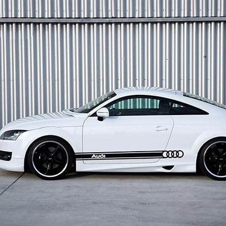 Amazon Kaizen サイドスカートステッカー 車用ステッカー 車用ビニールステッカー フルサイズ 型抜き アウディa4 A6 Q3 Q7 Rs5 R8 S4 や アウディのその他モデル用 ブラック St460 ステッカー デカール 車 バイク