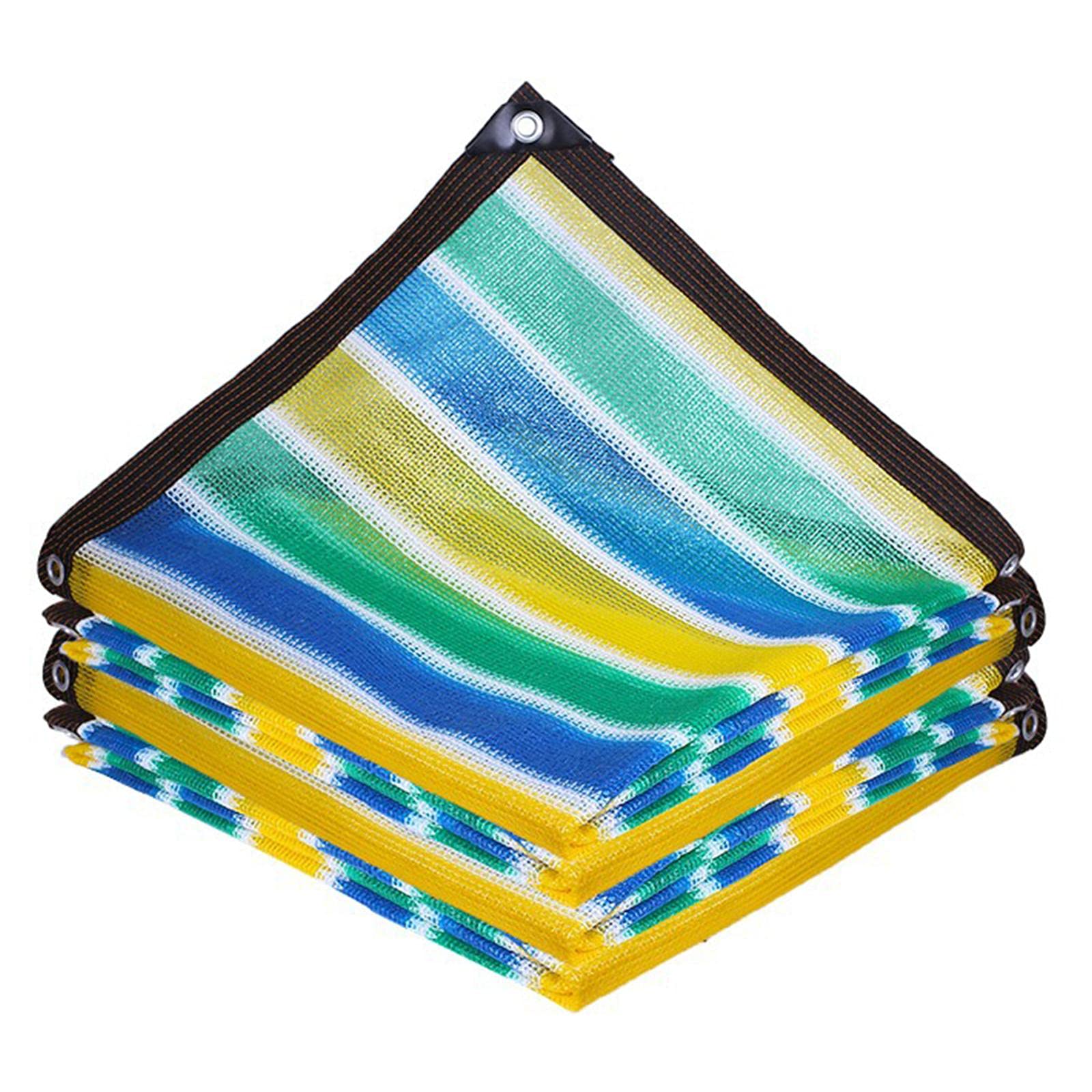 Stripes Sunblock Shade Cloth Net,Colorful 75% Block UV With Reinforced Grommets Canopy Cover Net,Use In Plants Greenhouse Patio Awning Garden Tent Plant Flower (5mx7m/16.4ftx23ft) — image 1