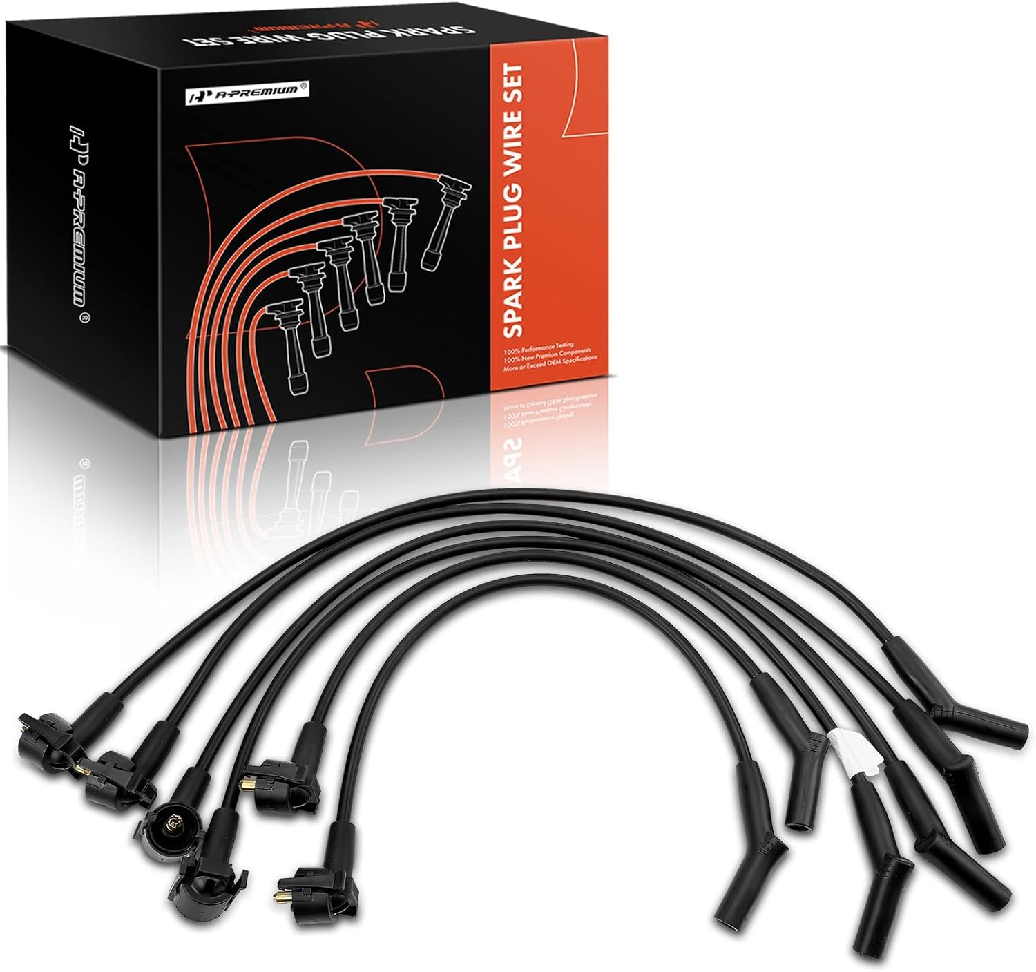 A-Premium Ignition Spark Plug Wires Set of 6 Compatible with Ford Ranger, Aerostar & Mazda B3000, 1995 1996 1997, 3.0L, Replace# F5PZ12259A
