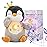 Emoin Penguin Breathing Stuffed Animal, Breathing Plush Baby Toy with Realistic Breathing and Lights Music Christmas Birthday Gifts for Adults and Kids