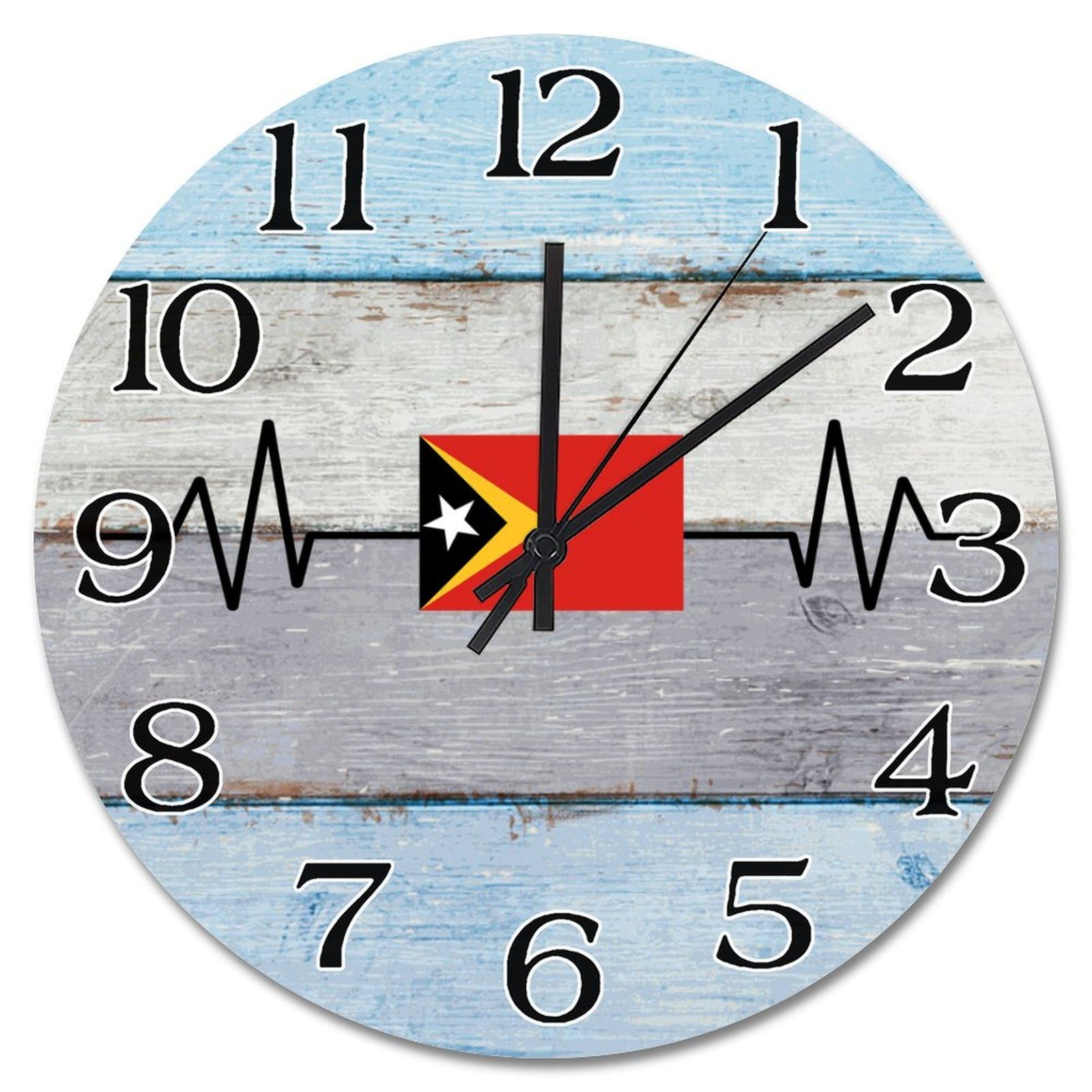 Grande horloge murale Timor oriental silencieuse pour chambre