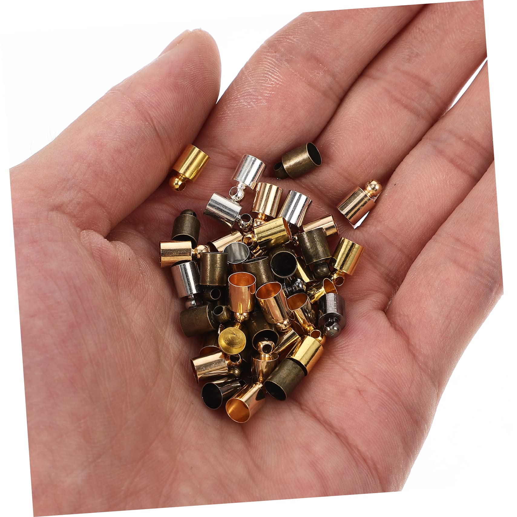 ARTIBETTER 4sets Cord Stoppers Jewelry Making Fringe Cord Accessories Cord Ends Necklace Making Caps Tassel Maker Multi-Function Rope Ends Multi-Function Rope Stopper Tassel Ends 100pcs*4