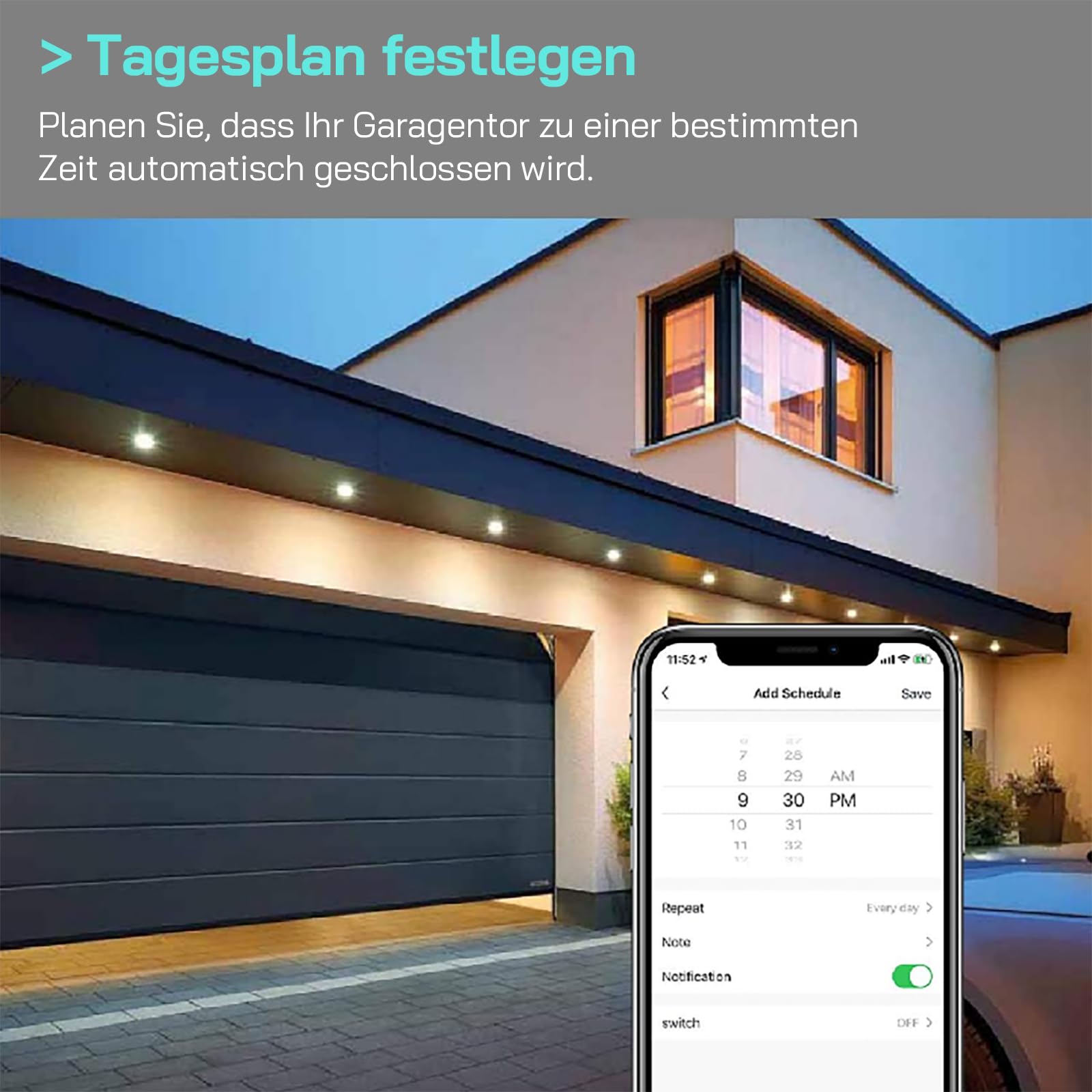 AGSHOME Ouvre-porte de garage intelligent Wi-Fi, télécommande avec application Smart Life, compatible avec Alexa, Google Assistant et SmartThings, aucun hub nécessaire