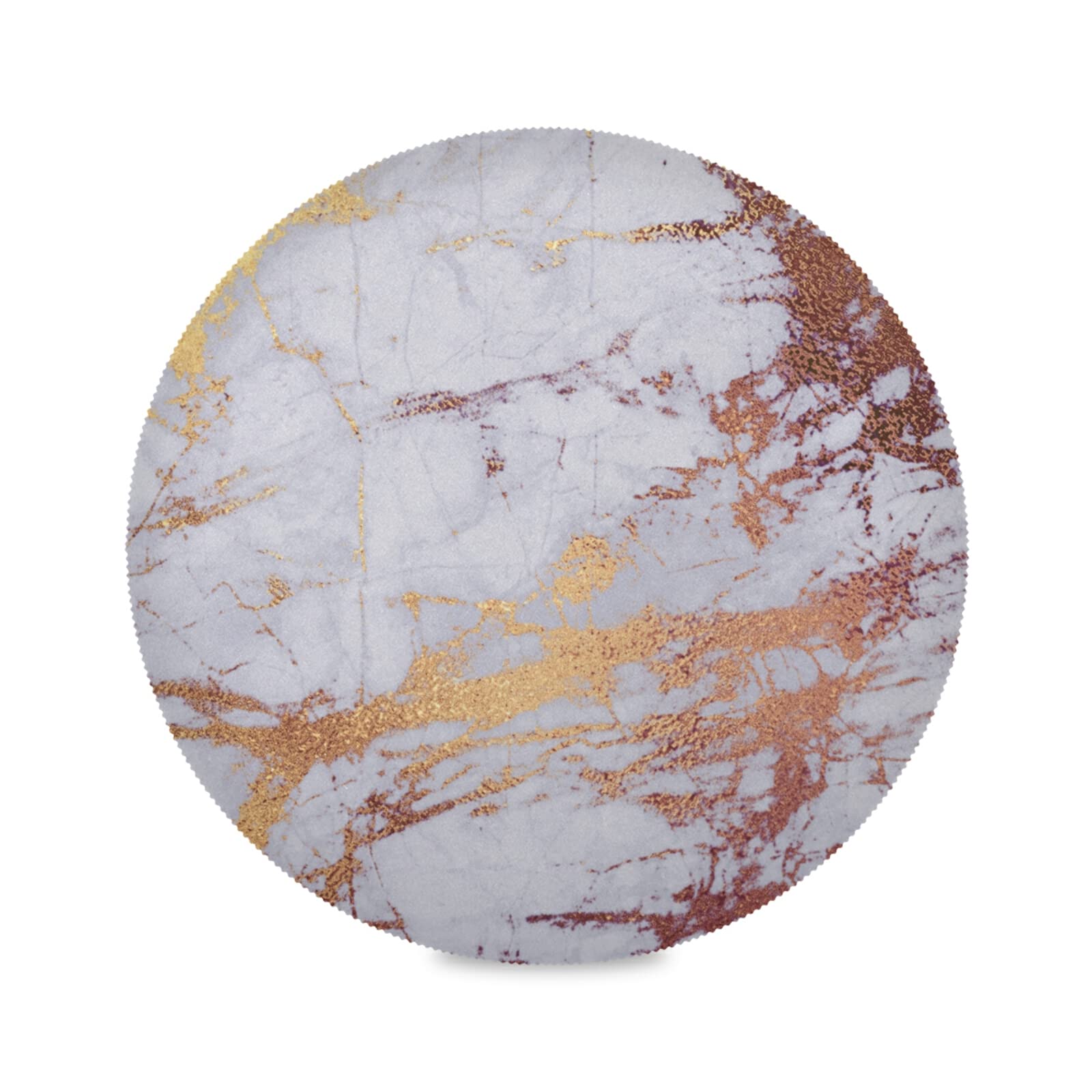 Vnurnrn Picture Marble Stone Copper Scratches Round Placemats Stain Heat Resistant Table Mats For Dining Dinner Party(Set Of 4)