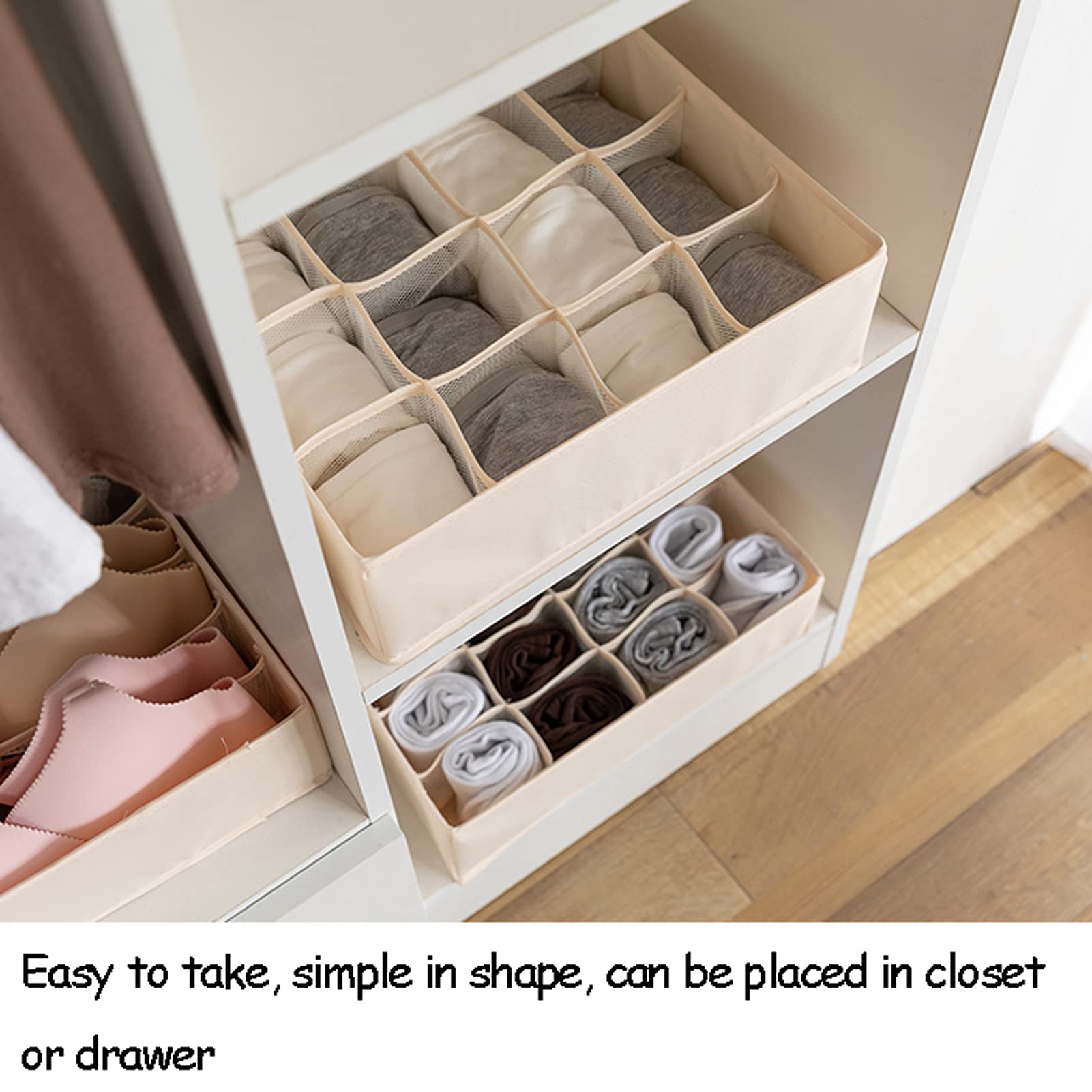 Aufbewahrungsbox for Unterwäsche im Schrank, Unterwäsche-Schubladen-Organizer, Unterwäsche-Aufbewahrungsboxen mit verschiedenen Spezifikationen for BHs, Unterwäsche, Socken, Schubladenfächer, leicht z