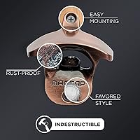 Vista 3 de Abrebotellas para exteriores montado en la pared, estilo abridor magnético de botellas de cerveza que atrapa las tapas, fácil de instalar e