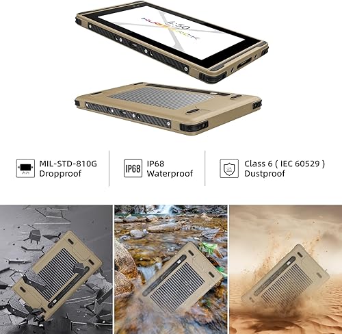 Miniatura 8 de HUGEROCK X7 Tablet resistente de 7 pulgadas, 2600nit luz solar legible, 8+128GB Android 13 tabletas impermeables para exteriores Moto Drone Cámara