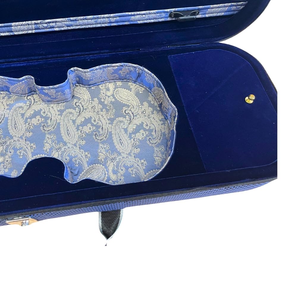 mezzo-forte Geigenkasten Luca 4/4, holzverstärkt, 1,5 kg – leicht, stabil, gemustertes Innenfutter