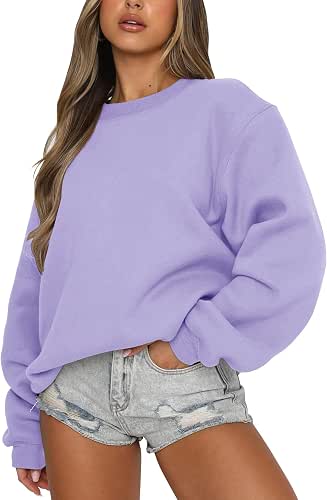 Fanway&EC Women's Long Sleeve Sweatshirt Casual Crewneck Oversized Pullover Hoodies